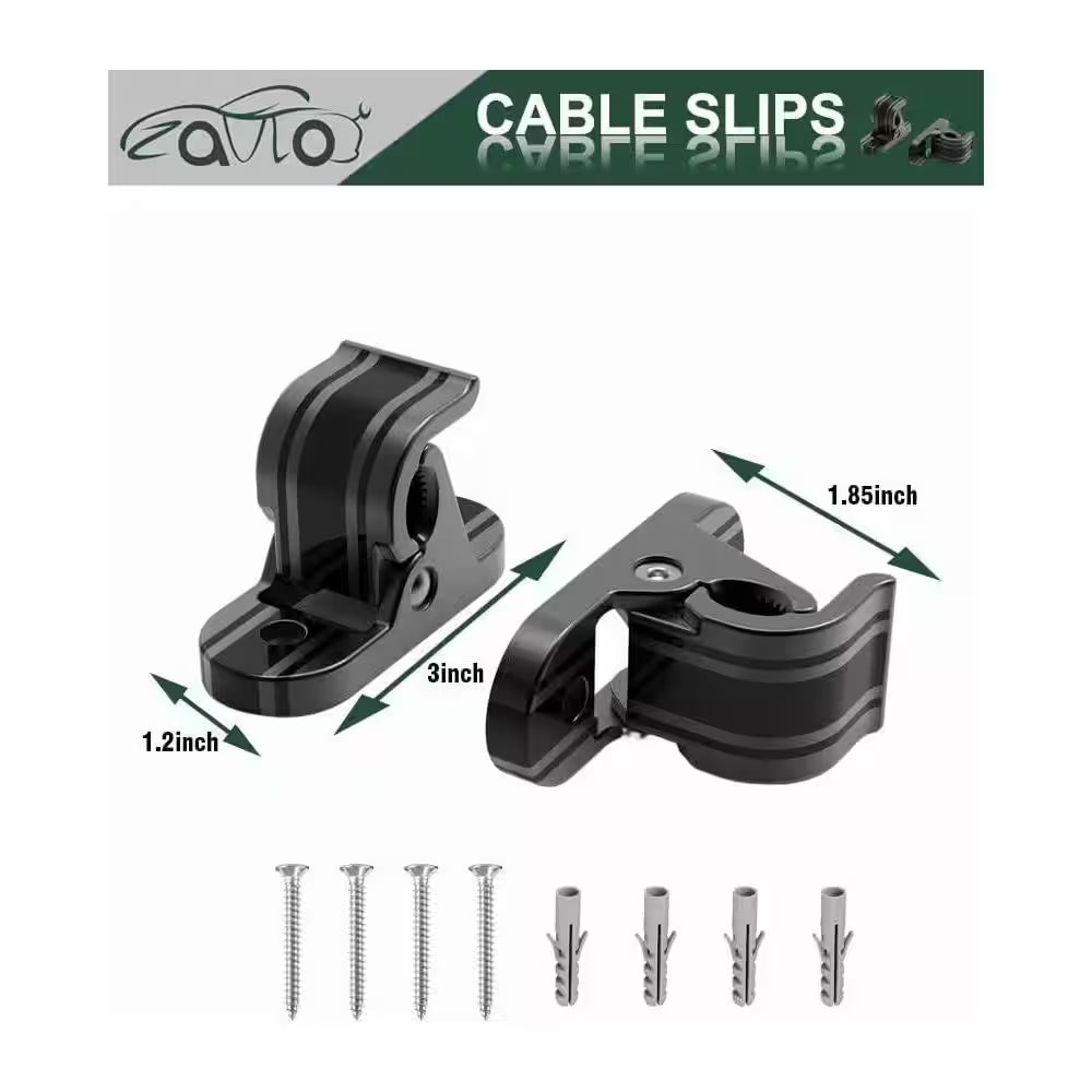 EV Cars Wall Mount Charging Cable Holder Station Accessories Cable Fixing Clamp Bracket PC Material Black 2 Pack