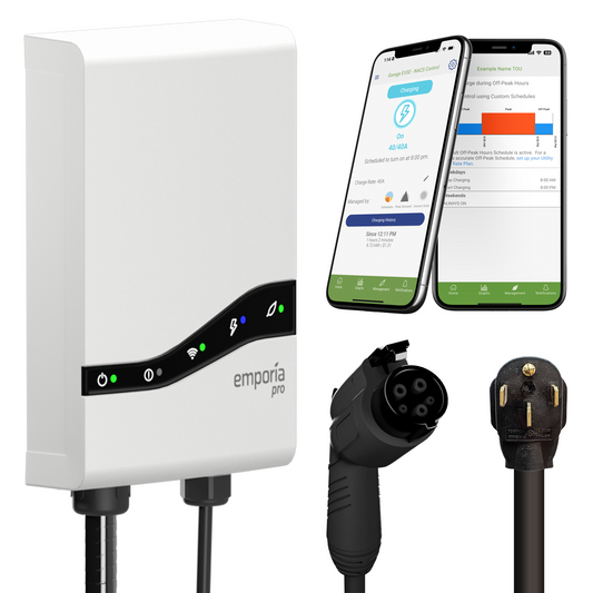 Emporia Pro Level 2 EV Charger-Up to 48 Amp-UL certified & GFCI protected-NACS & J1772-Compatible with all EV Models
