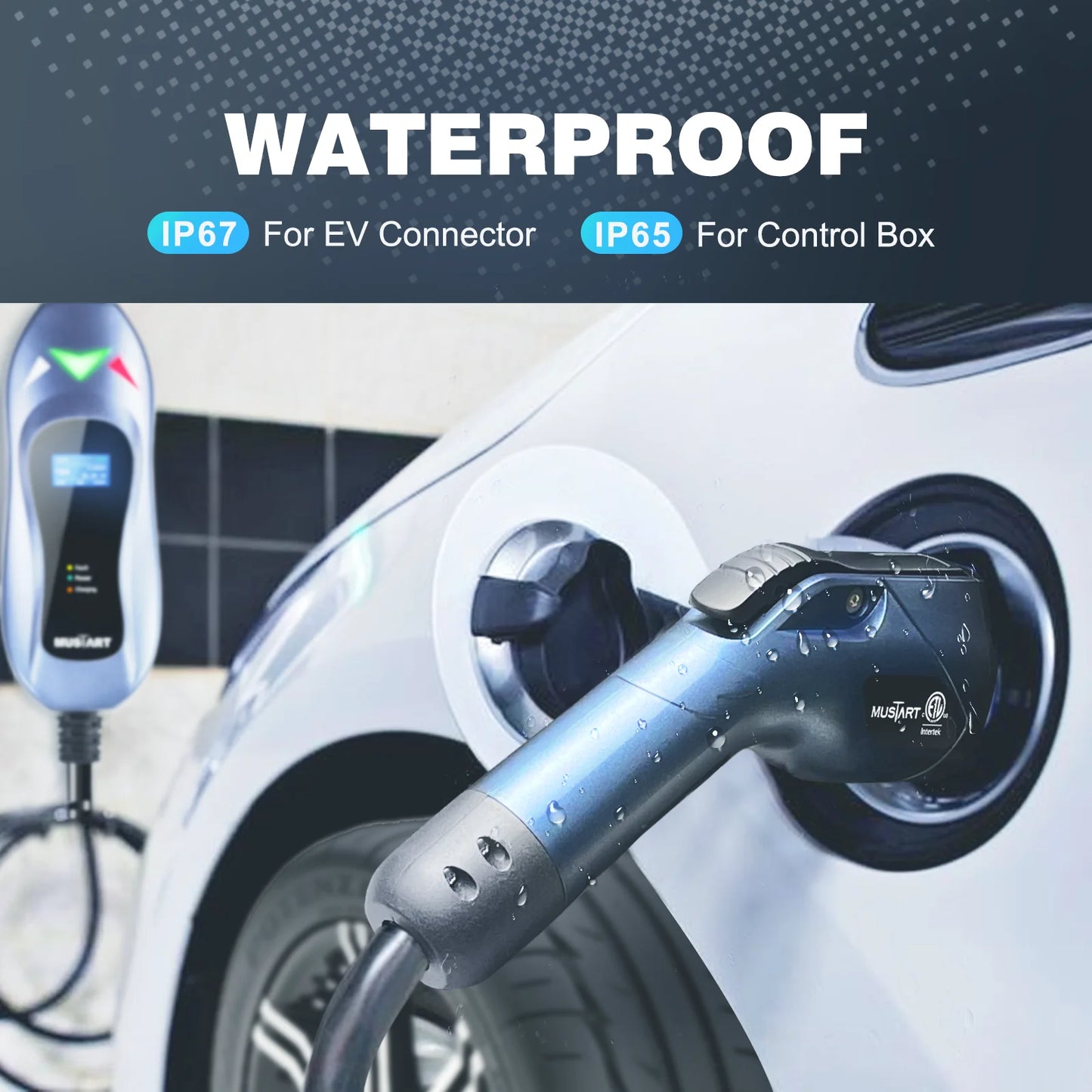 Level 2 Portable EV Charger (40 Amp, 240 Volt, 25Ft Cable), Electric Vehicle Charger Plug-In EV Charging Station with NEMA 14-50P