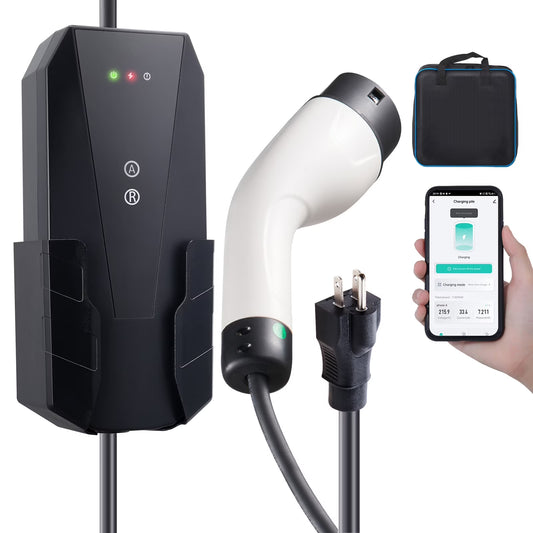 Level 1&2 Portable EV Charger (AC 120V, 16A) EV Car Charging Cable, IP66, NEMA 6-20P/5-15P 28 Ft for Universal SAE J1772