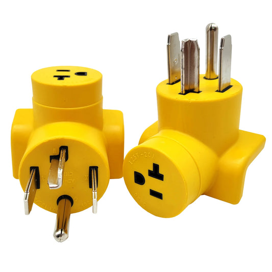 68062 EV Adapter NEMA 14-30P to 5-20R T-Blade 5-15R One Piece Compact Adapter for EV Charger Output 20A 250V